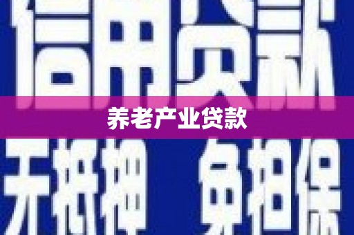 广南养老产业贷款