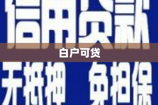 广南白户可贷