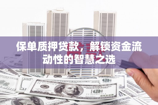 广南保单质押贷款，解锁资金流动性的智慧之选