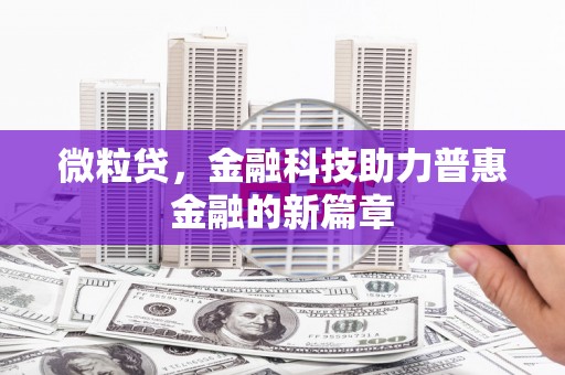广南微粒贷，金融科技助力普惠金融的新篇章