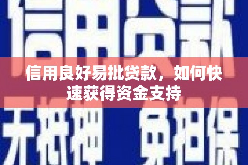 广南信用良好易批贷款，如何快速获得资金支持