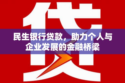 广南民生银行贷款，助力个人与企业发展的金融桥梁