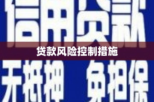 广南贷款风险控制措施